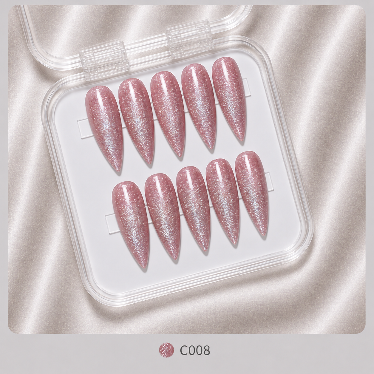 cnth-nails-press-on-nails-light-glitter-faux-ongles-10-capsules-gel image 1