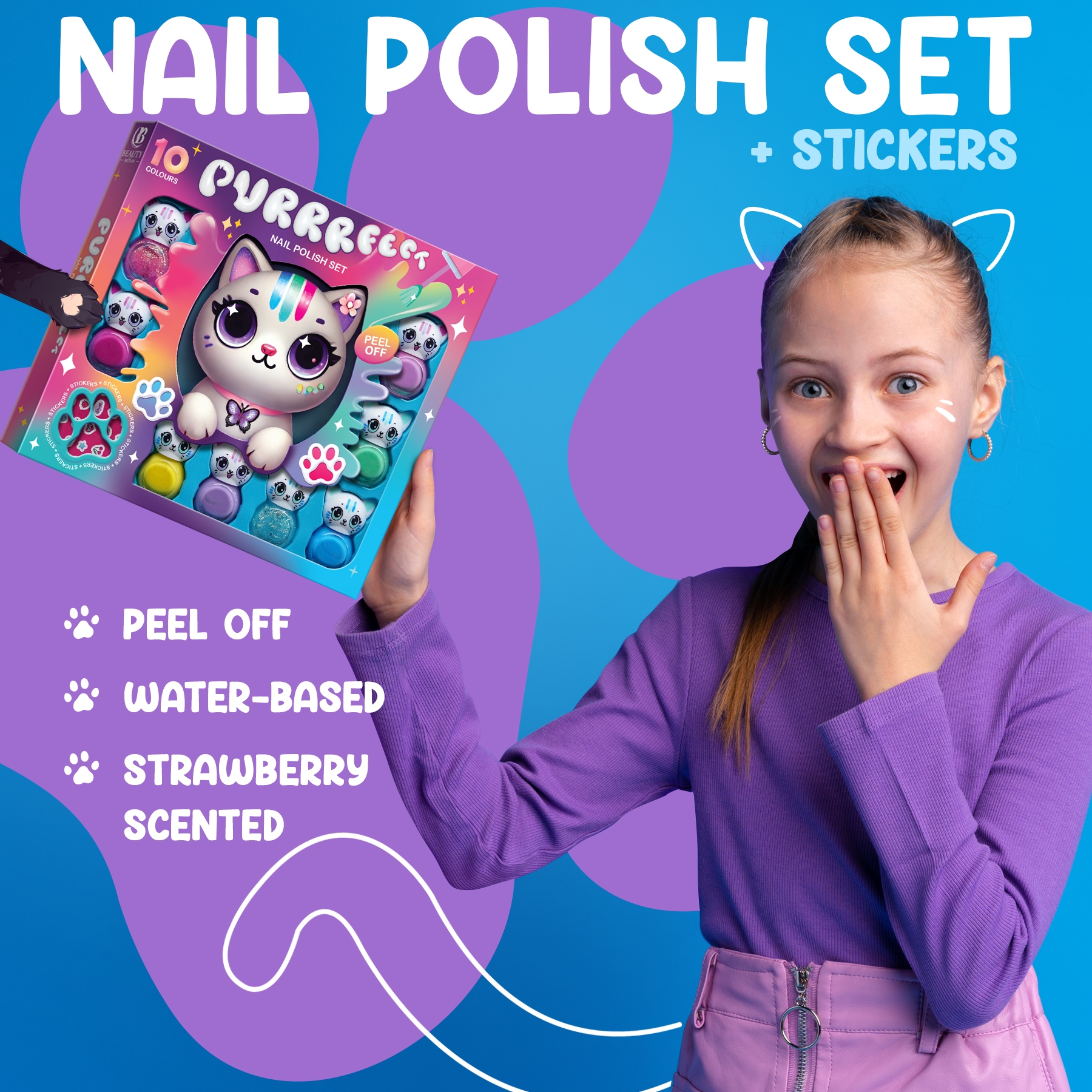 beauty4britain-kids-purrfect-cat-set-10-vernis-enfant-fraise image 7