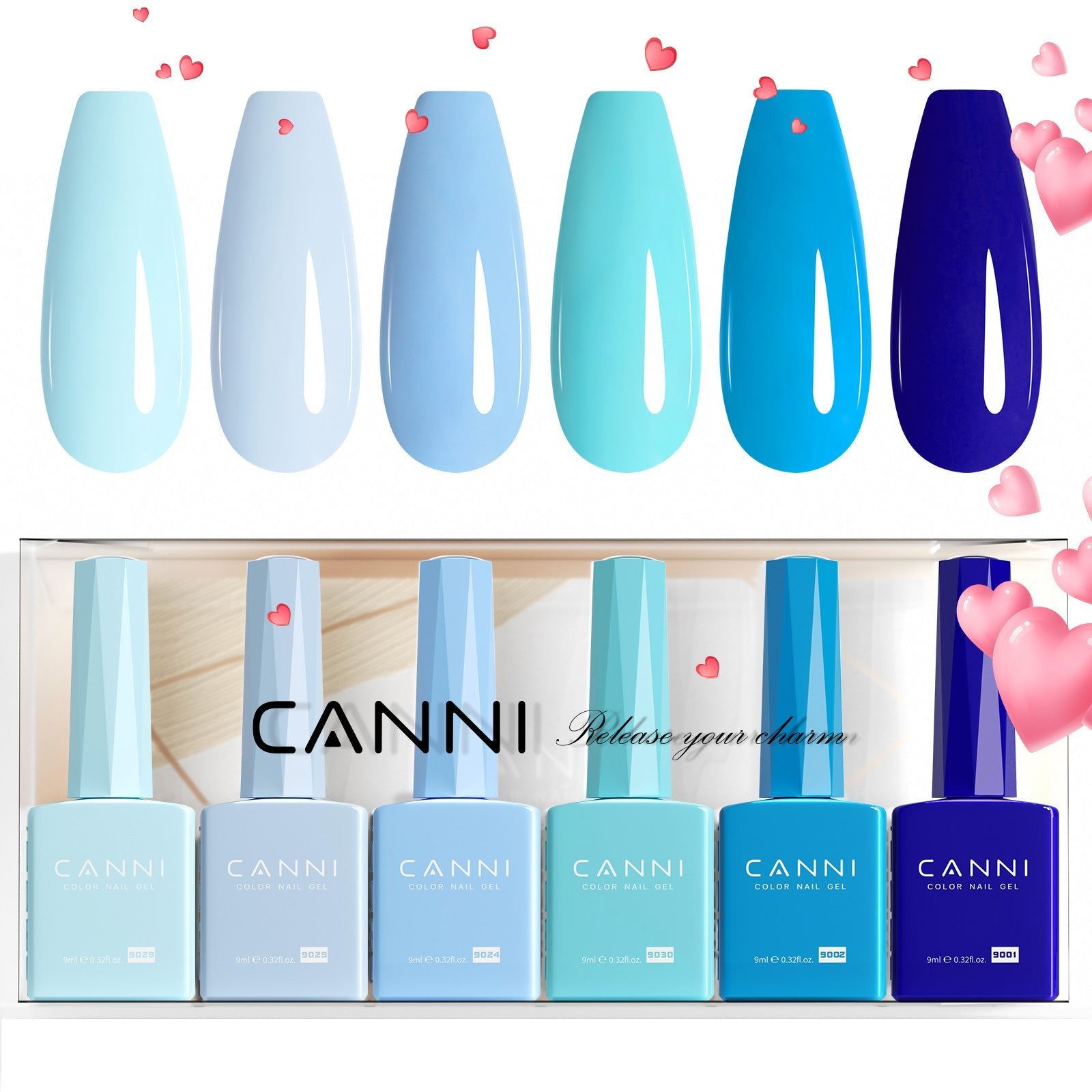 canni-2313-crystal-clear-waters-kit-vernis-gel-6-x-9-ml image 1