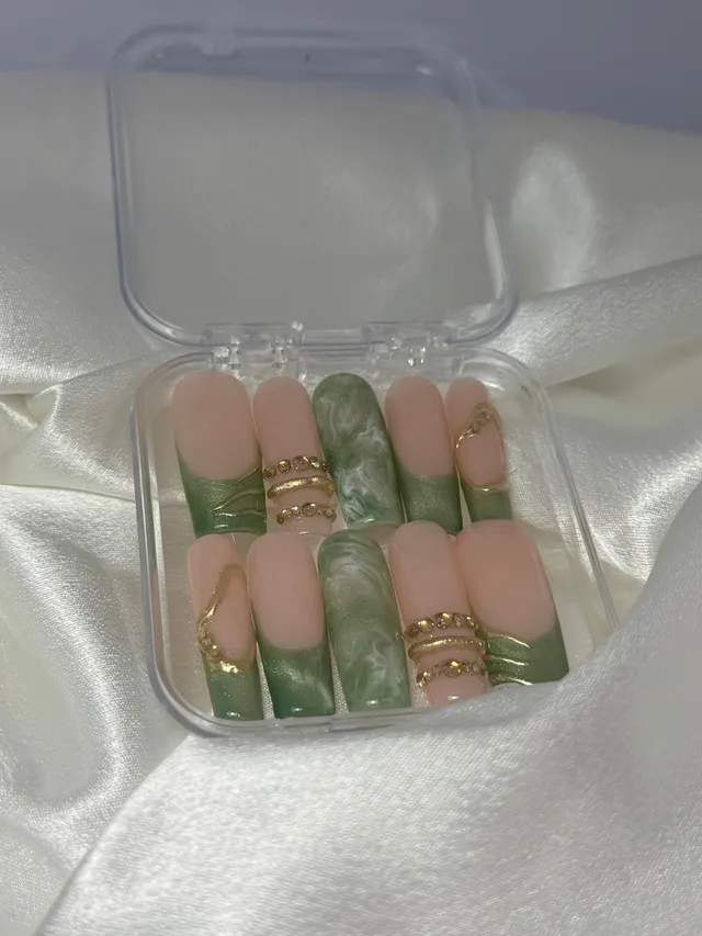 cnth-nails-jade-press-on-nails-french-marbr-10-pi-ces image 1