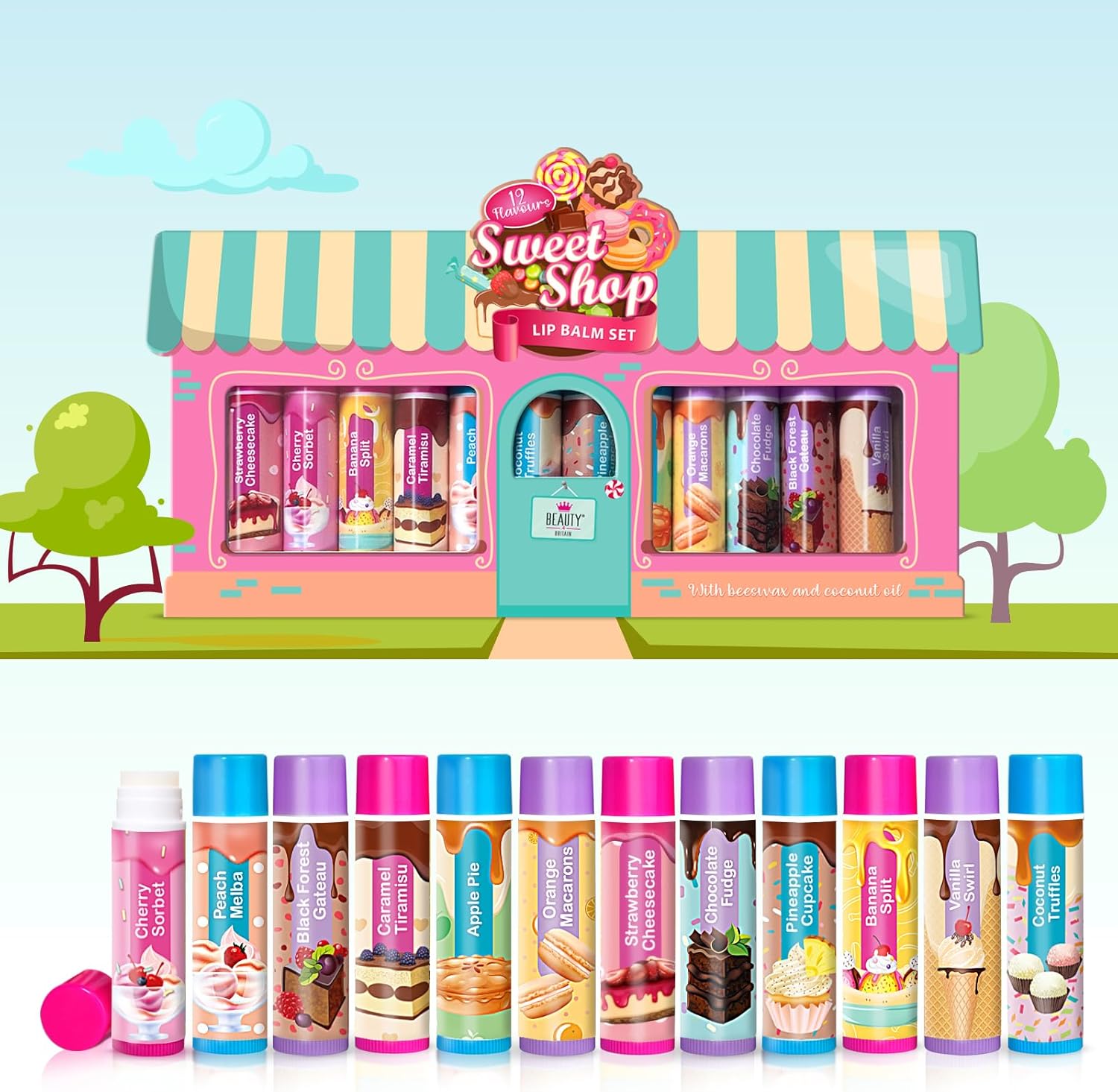 beauty4britain-sweet-shop-baume-l-vres-enfant-lot-12-parfums-gourmands image 4