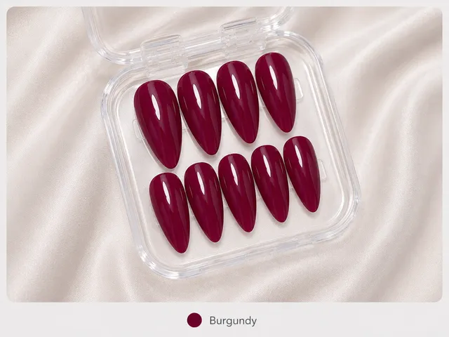 cnth-nails-press-on-nails-burgundy-faux-ongles-10-pcs image 1