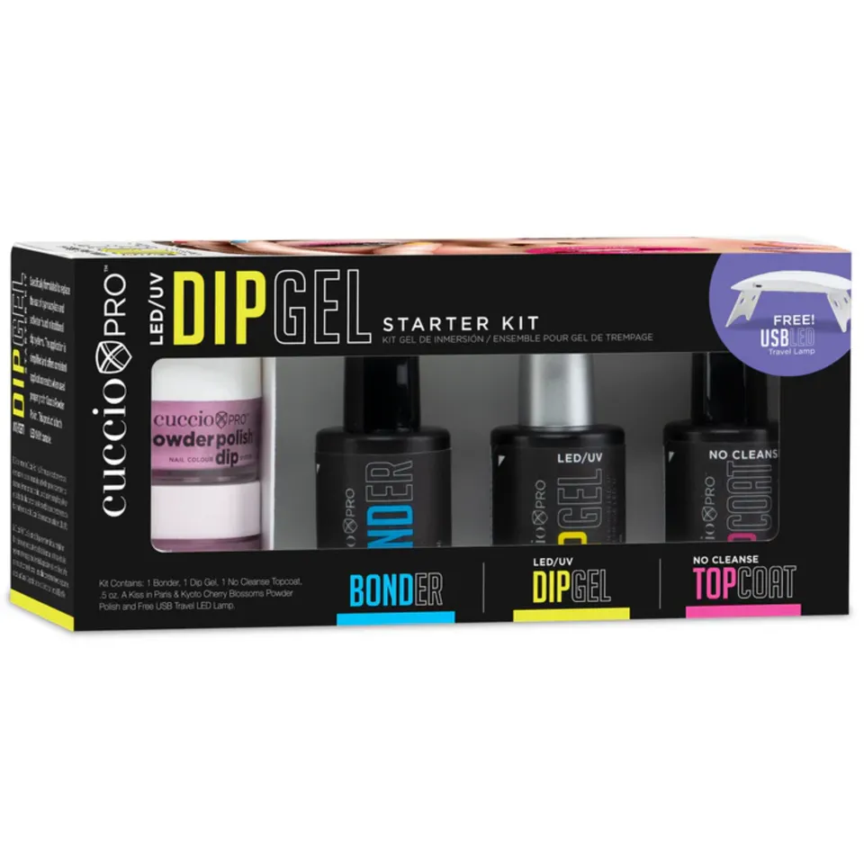cuccio-pro-dip-gel-kit-poudre-ongle-led-uv-avec-lampe-6-pcs image 1