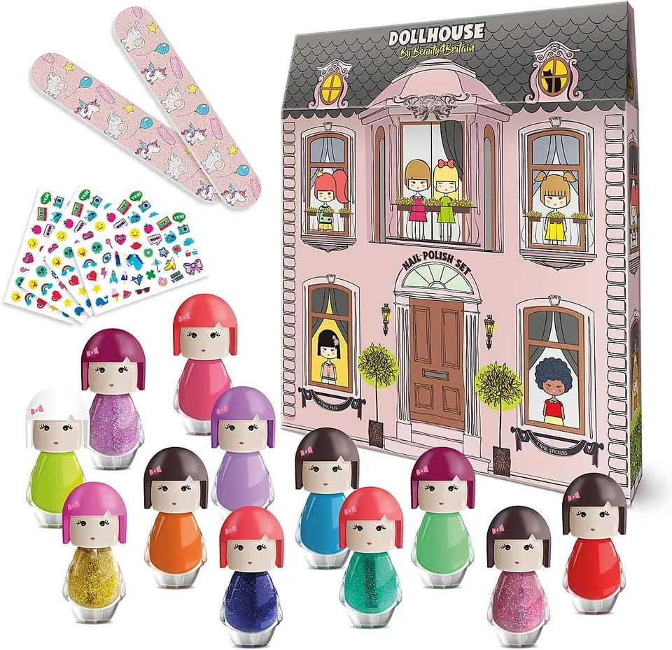 beauty4britain-dollhouse-vernis-enfant-eau-12x5-ml-paillettes-stickers image 1